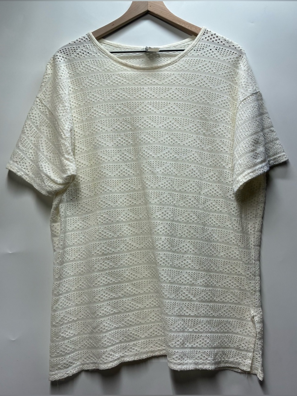 Vintage 90s In Gear Cotton Sheer White Tee T Shirt Beach Swim Cover Holes Vaca